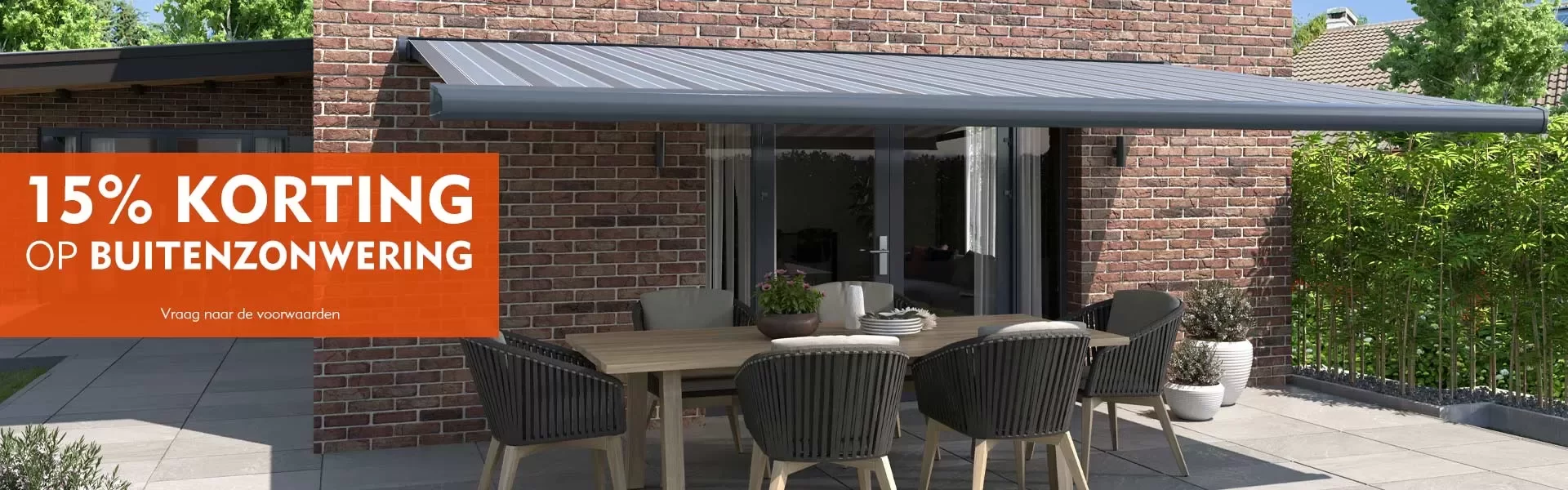 15% Korting op Buitenzonwering 15% Korting op Buitenzonwering