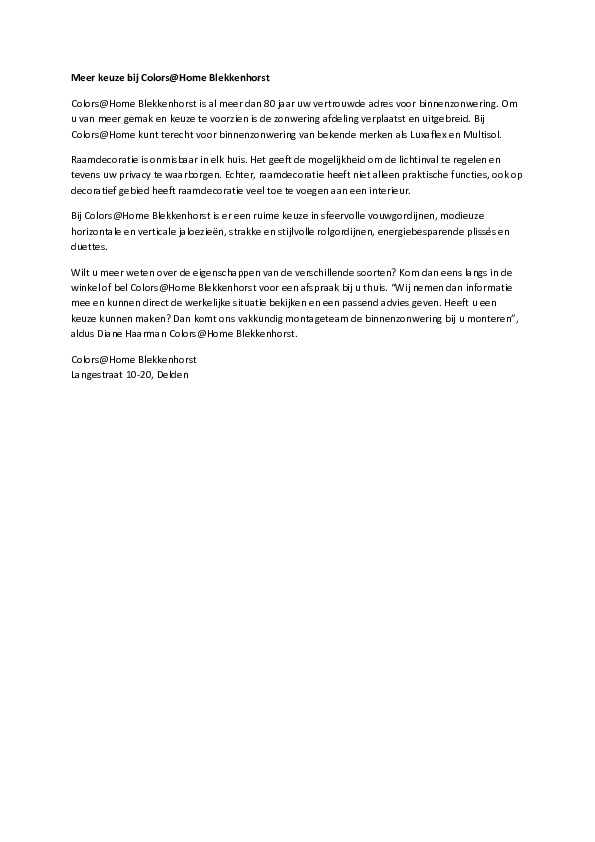 Persbericht raamdecoratie
