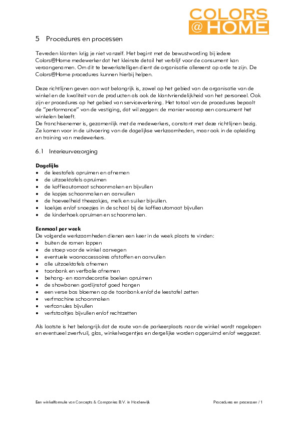 Procedures & processen