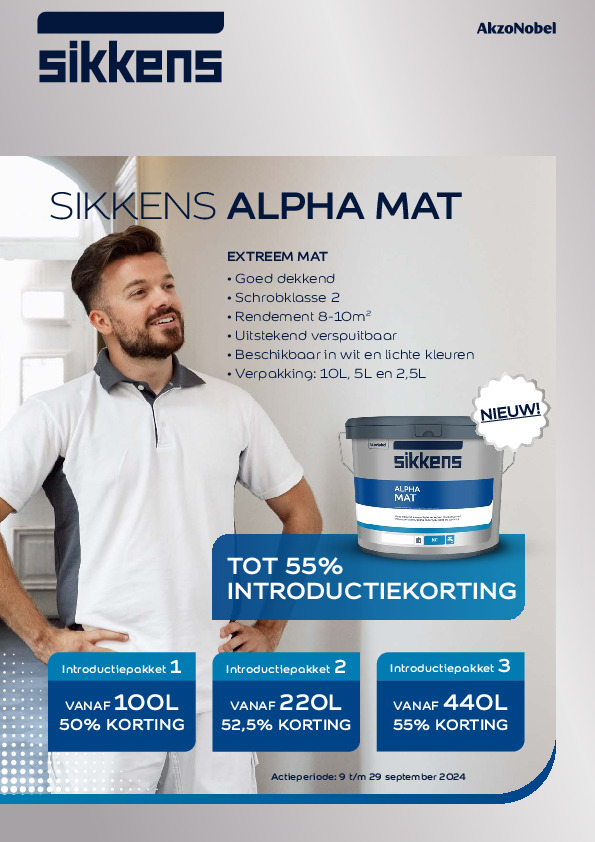 Inroductiekorting Sikkens Alpha Mat Inroductiekorting Sikkens Alpha Mat